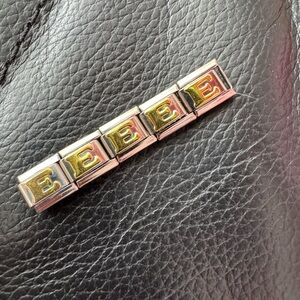 Letter E Gold Tone Italian Charm Link